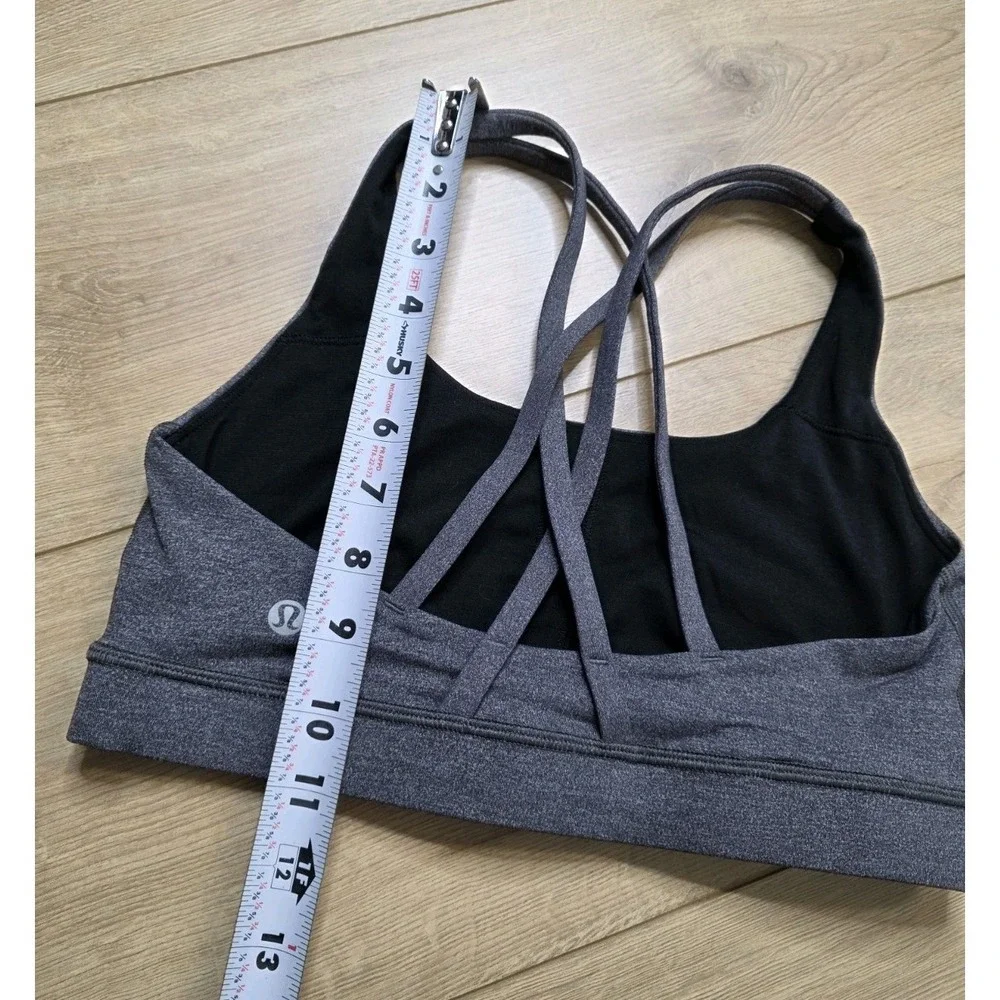 Lululemon Energy Bra Women's Size 6 Heather Deep Coal Gray